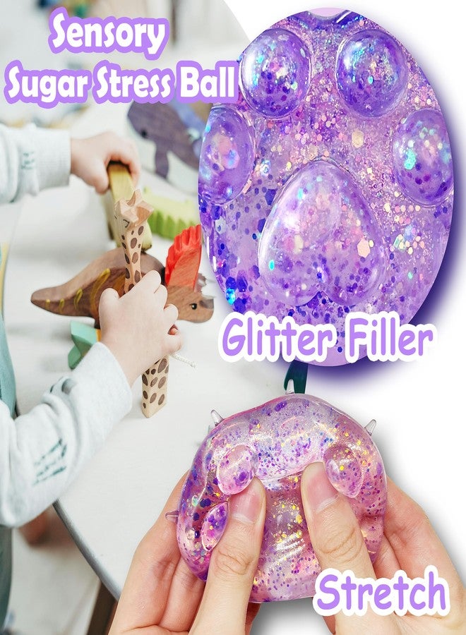 ZTATU Cat Paws Squishy Fidget Toys for Kids (1PCS) Stress Balls for Adults & Kids Squeeze Sugar Ball, Party Favors Animal Stress Relief Toy for Office, Classroom, Easter Basket Stuffers (Purple) - Image 5